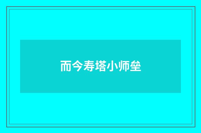 而今寿塔小师垒