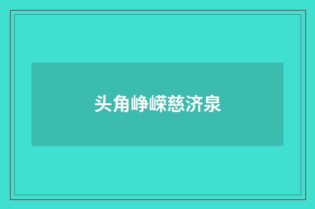 头角峥嵘慈济泉