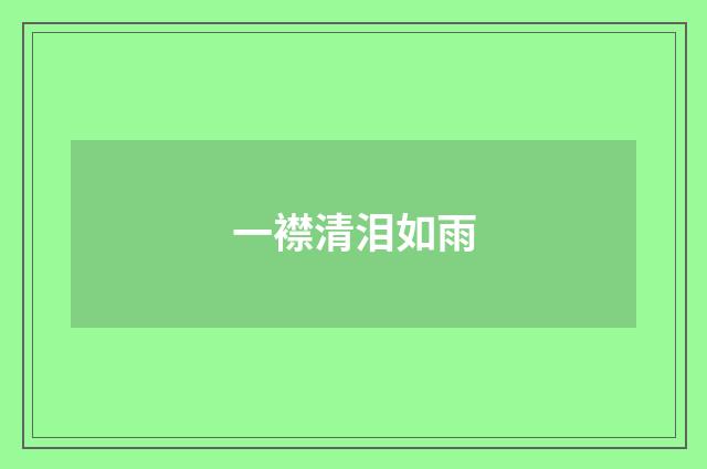 一襟清泪如雨