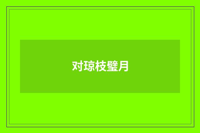 对琼枝璧月