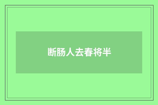 断肠人去春将半