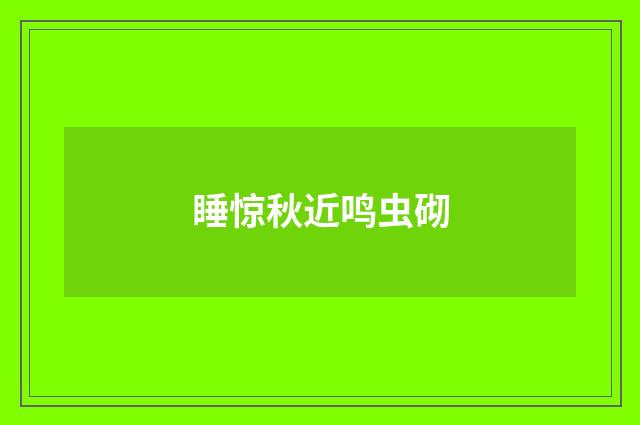 睡惊秋近鸣虫砌