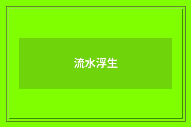 流水浮生