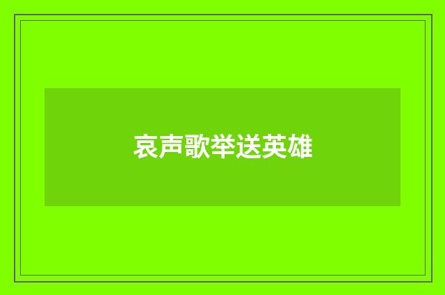 哀声歌举送英雄
