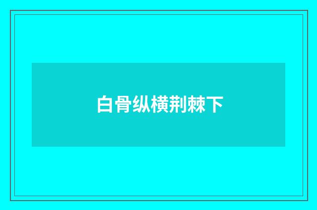 白骨纵横荆棘下