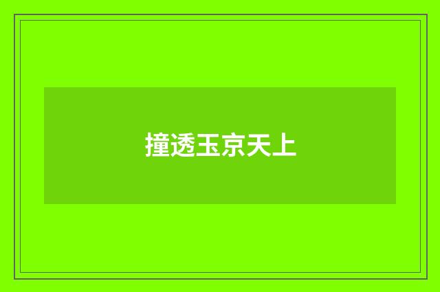 撞透玉京天上