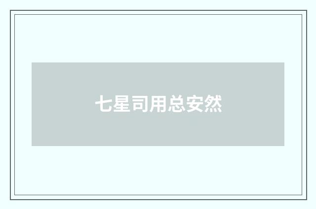 七星司用总安然