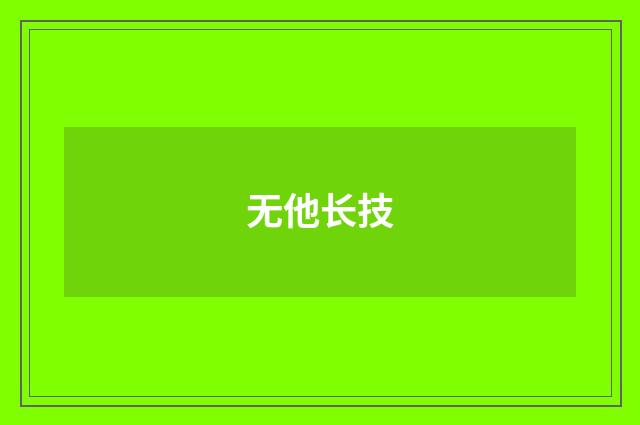 无他长技