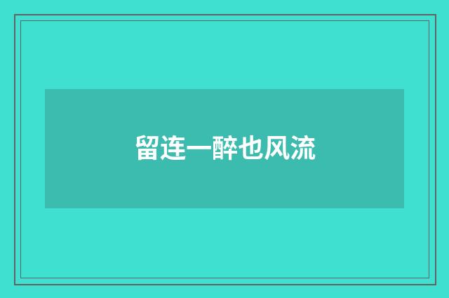 留连一醉也风流