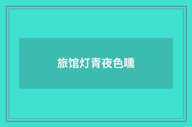 旅馆灯青夜色曛