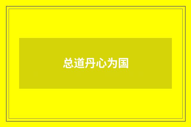 总道丹心为国