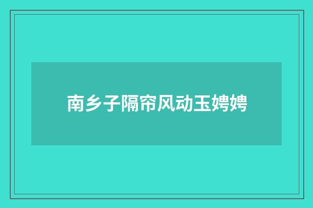 南乡子隔帘风动玉娉娉