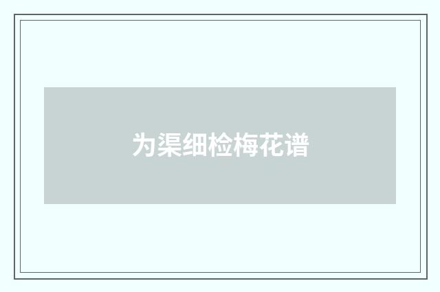 为渠细检梅花谱