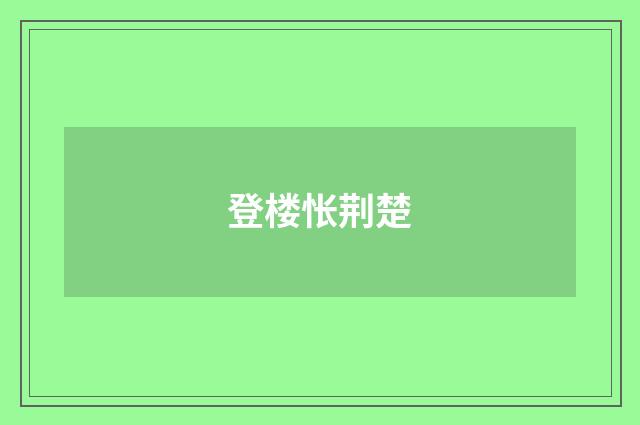 登楼怅荆楚