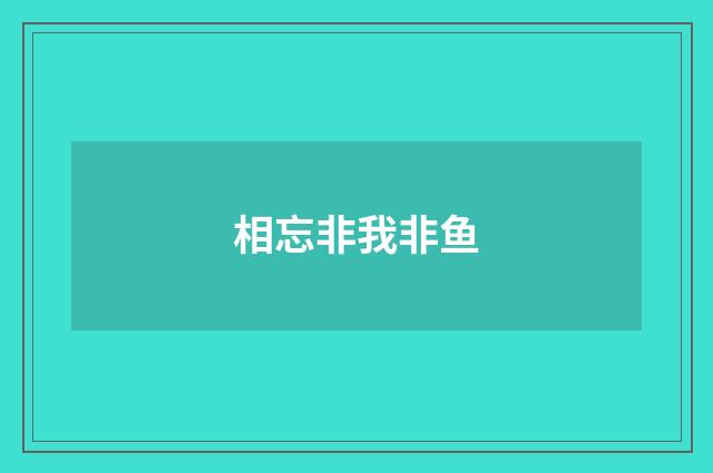 相忘非我非鱼