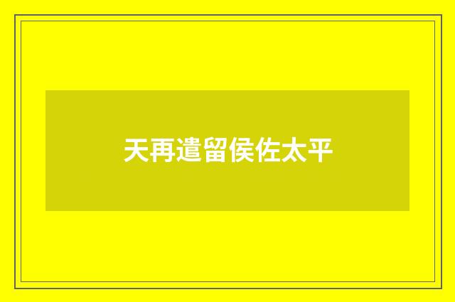 天再遣留侯佐太平
