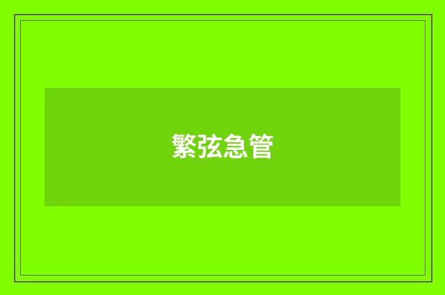 繁弦急管