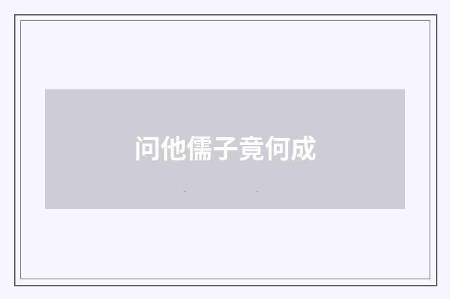 问他儒子竟何成