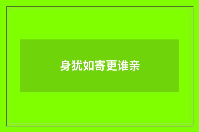 身犹如寄更谁亲