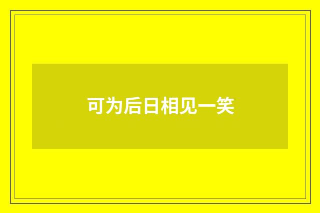 可为后日相见一笑