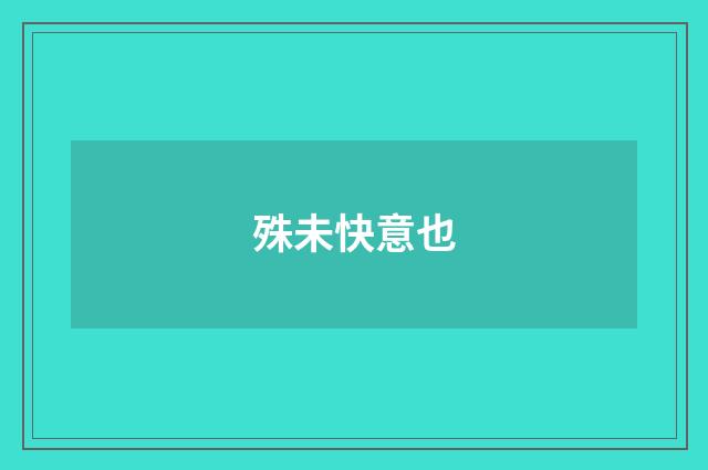 殊未快意也