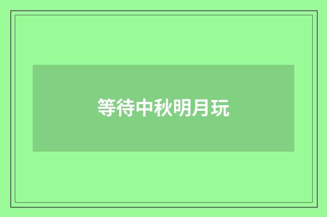 等待中秋明月玩