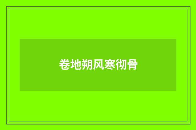 卷地朔风寒彻骨