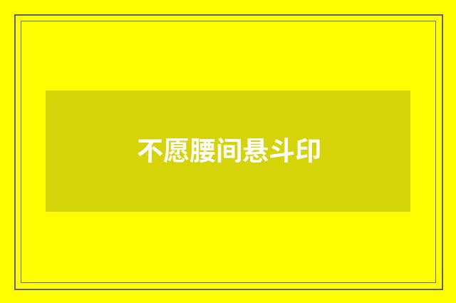 不愿腰间悬斗印