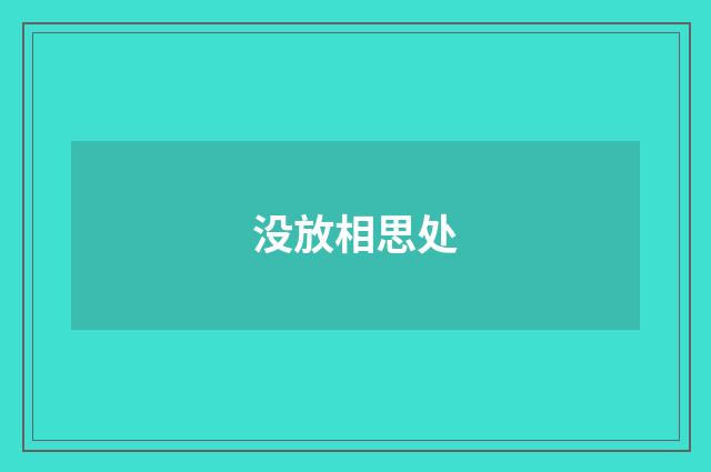 没放相思处
