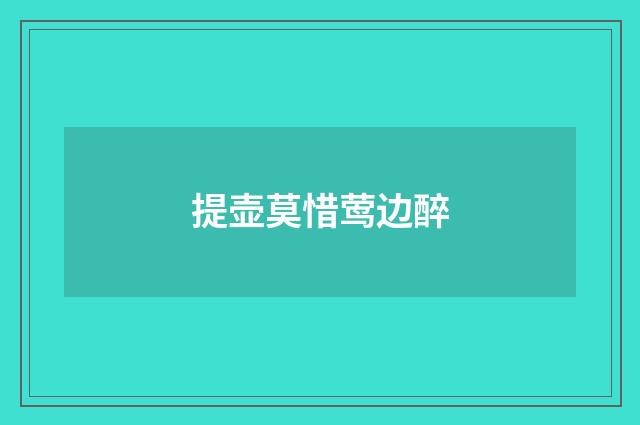 提壶莫惜莺边醉