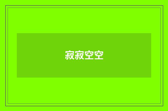 寂寂空空