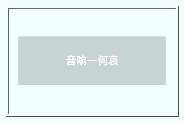 音响一何哀