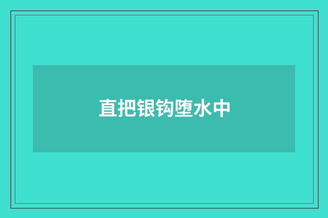 直把银钩堕水中