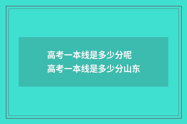 高考一本线是多少分呢 高考一本线是多少分山东
