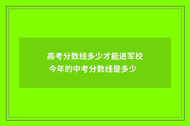 高考分数线多少才能进军校 今年的中考分数线是多少