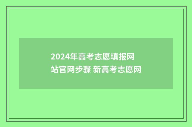 2024年高考志愿填报网站官网步骤 新高考志愿网