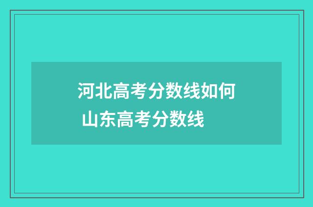 河北高考分数线如何 山东高考分数线