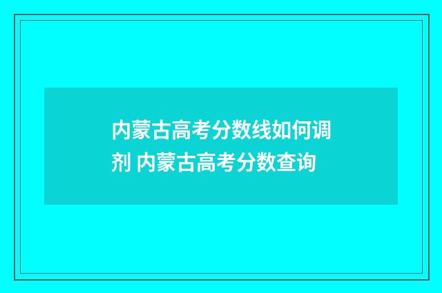 内蒙古高考分数线如何调剂 内蒙古高考分数查询