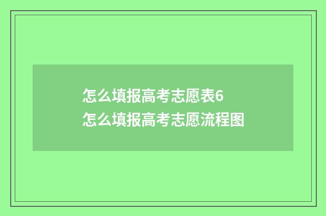 怎么填报高考志愿表6 怎么填报高考志愿流程图