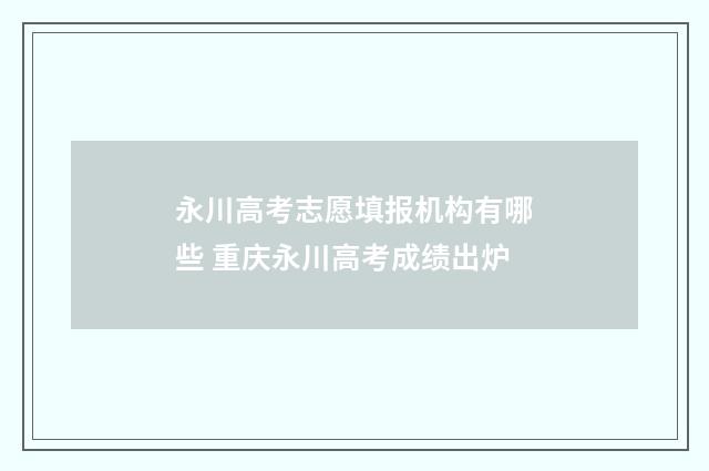永川高考志愿填报机构有哪些 重庆永川高考成绩出炉
