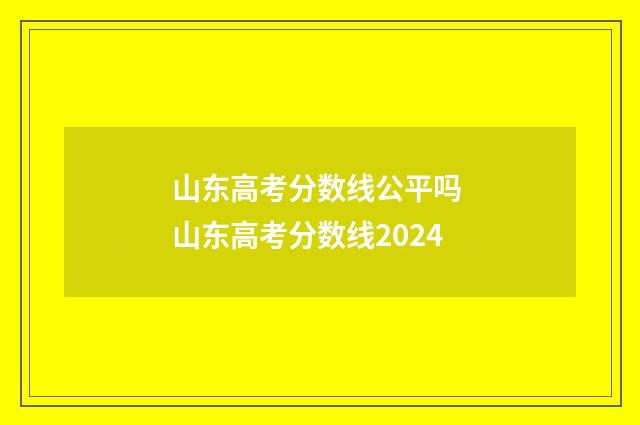 山东高考分数线公平吗 山东高考分数线2024
