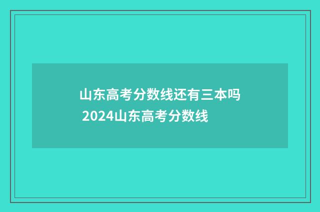 山东高考分数线还有三本吗 2024山东高考分数线