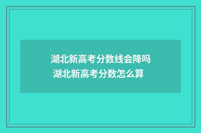 湖北新高考分数线会降吗 湖北新高考分数怎么算