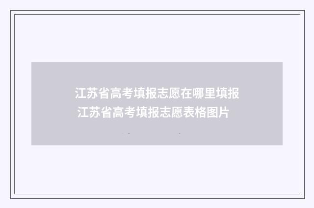江苏省高考填报志愿在哪里填报 江苏省高考填报志愿表格图片