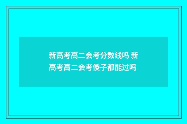 新高考高二会考分数线吗 新高考高二会考傻子都能过吗