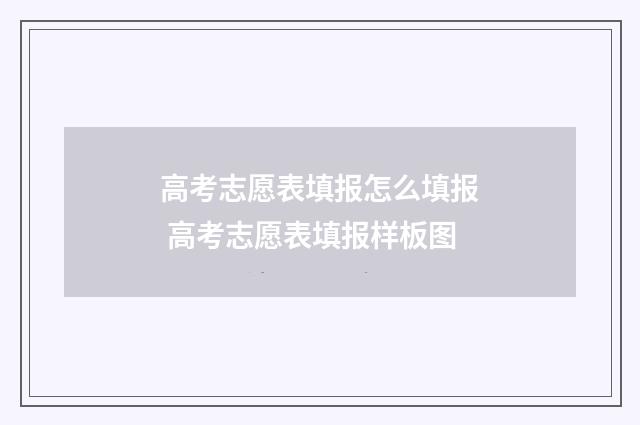 高考志愿表填报怎么填报 高考志愿表填报样板图