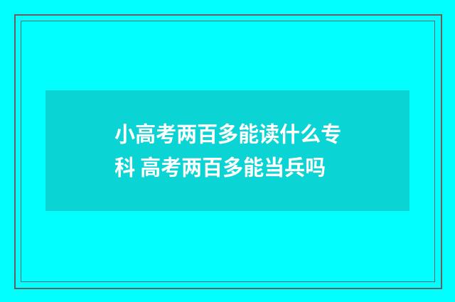 小高考两百多能读什么专科 高考两百多能当兵吗