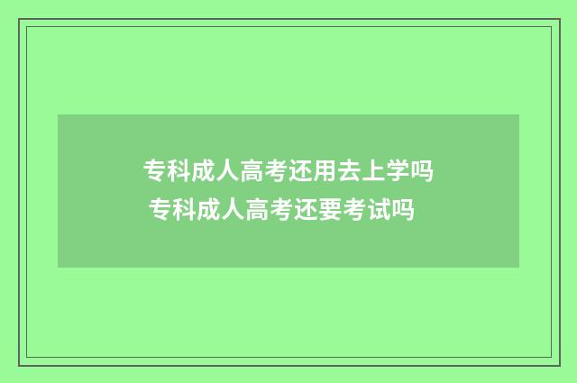 专科成人高考还用去上学吗 专科成人高考还要考试吗