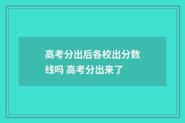 高考分出后各校出分数线吗 高考分出来了