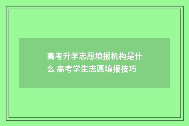 高考升学志愿填报机构是什么 高考学生志愿填报技巧